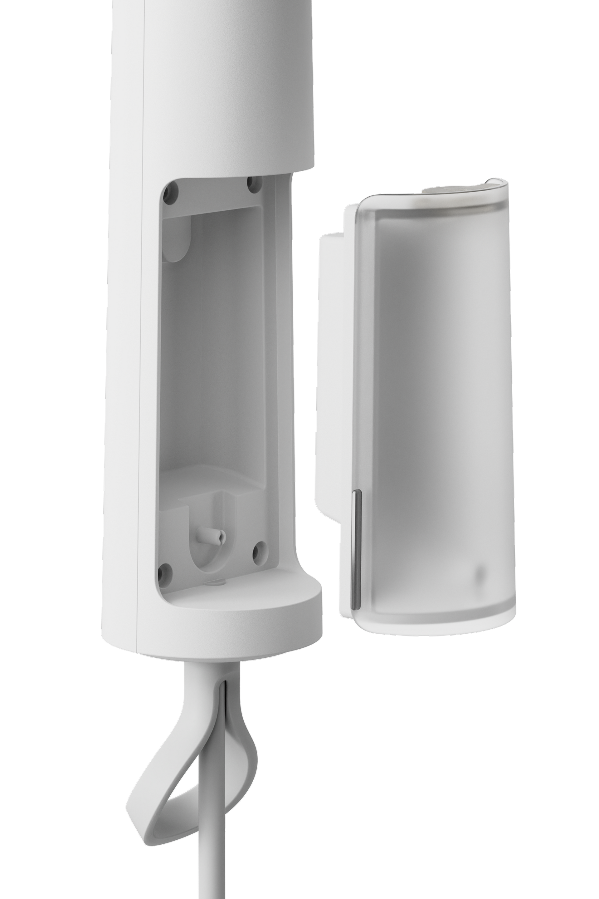 White steamer and clear water tank