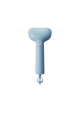 Blue handheld steamer on a white background