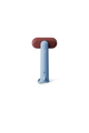 Blue with red head handheld steamer on a white background