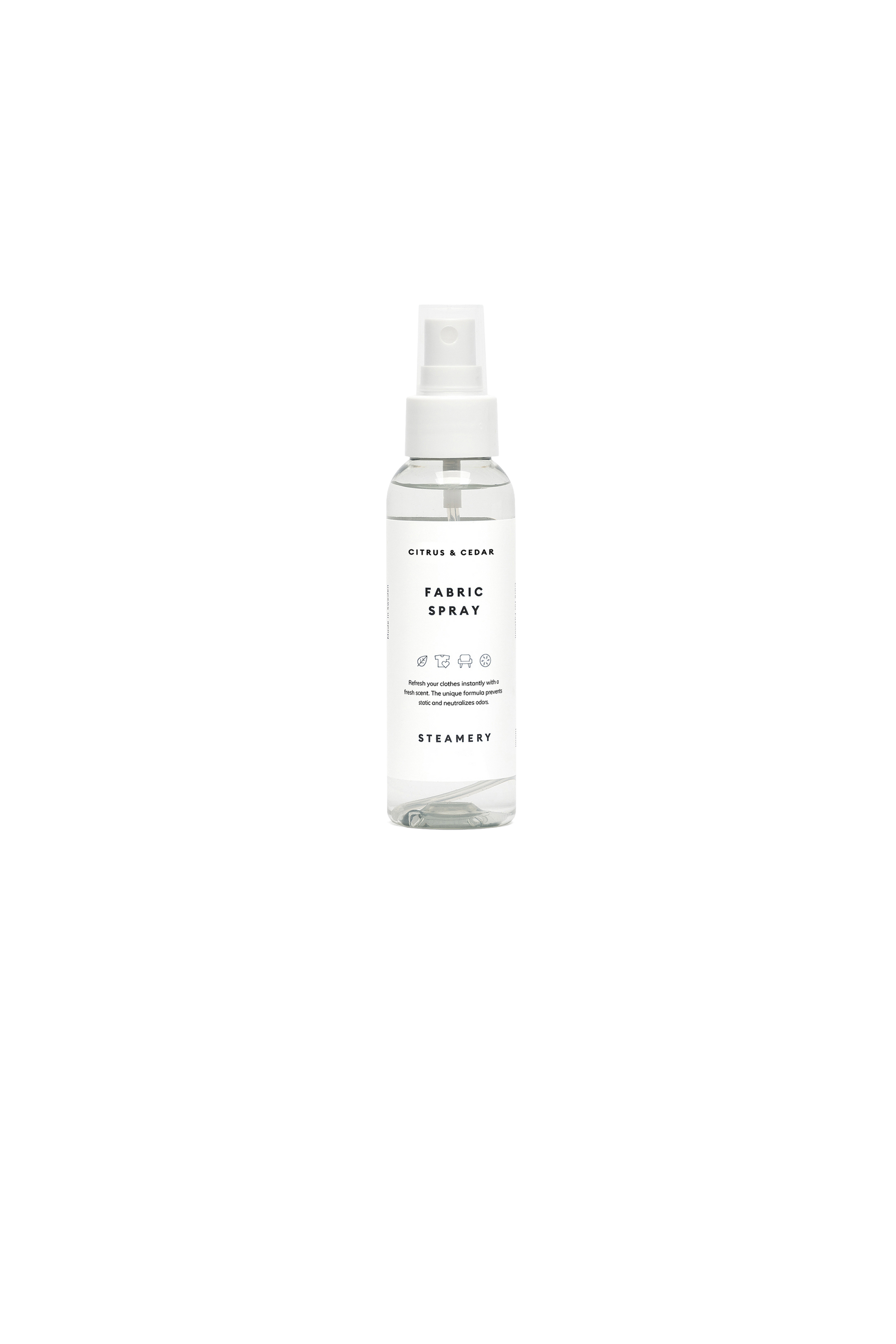 Fabric spray bottle on a white background