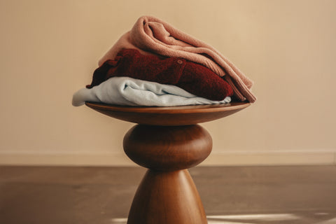 stack of knits on table
