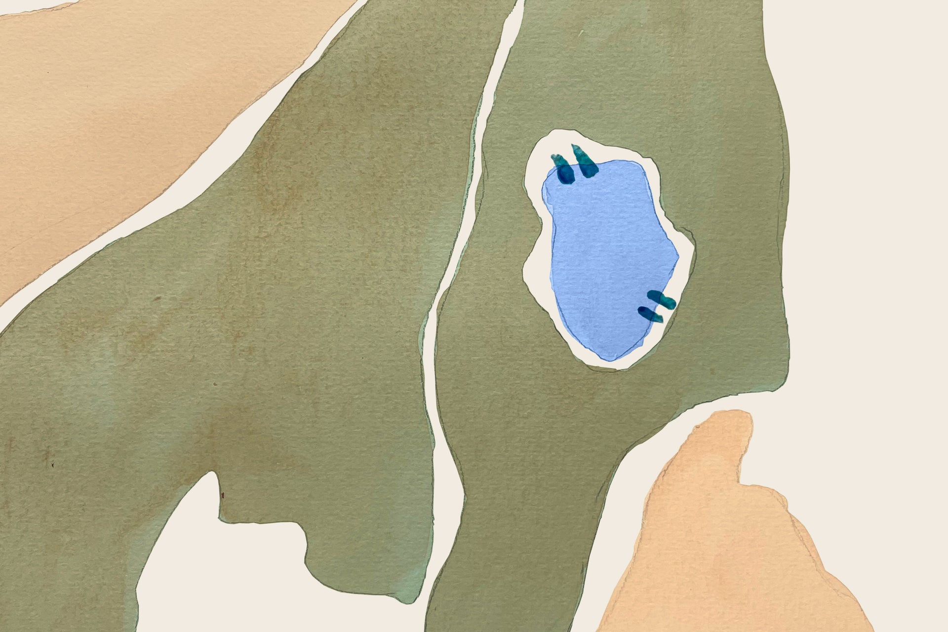Water color Illustration of someone mending a green garment