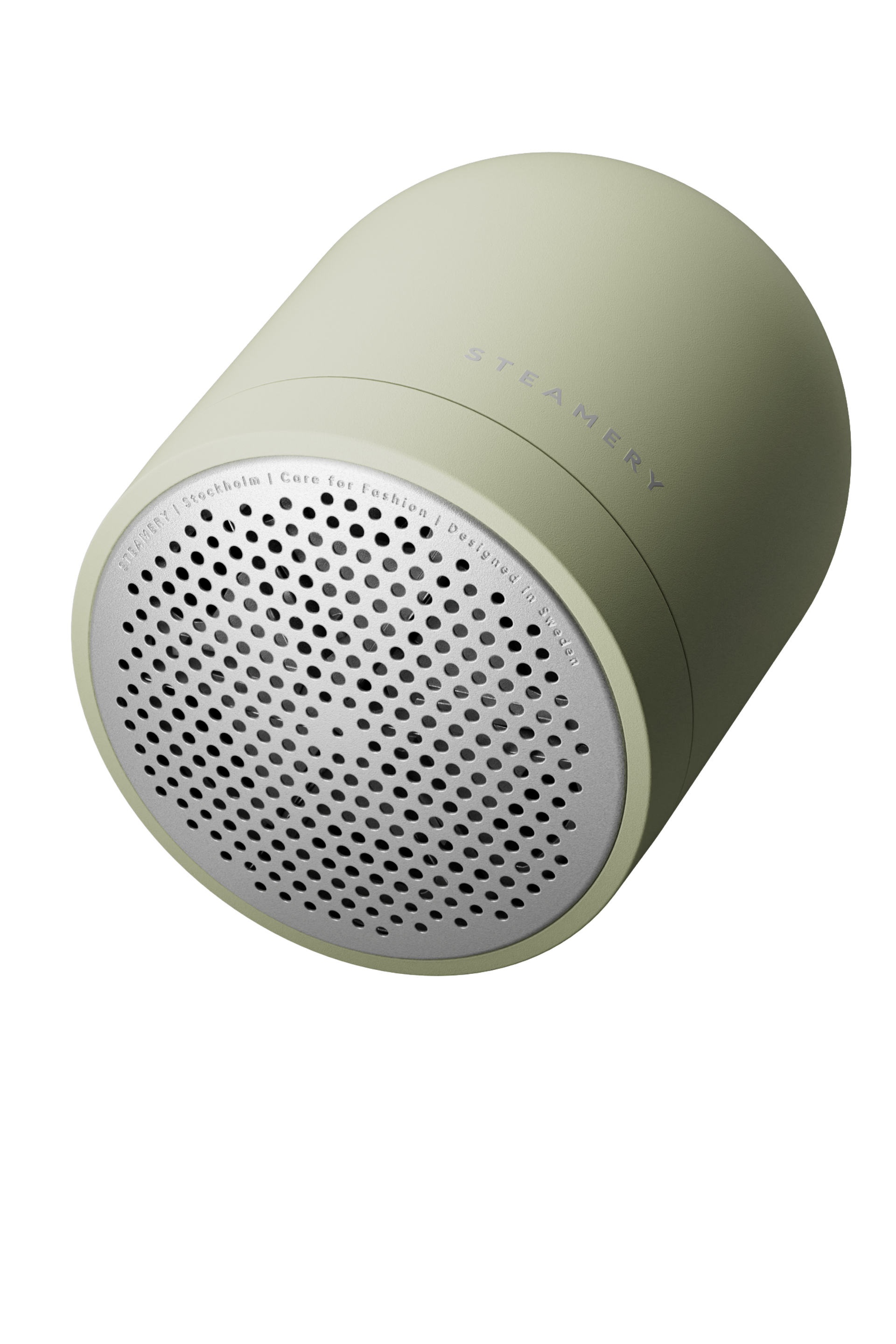 Light green fabric shaver on white background