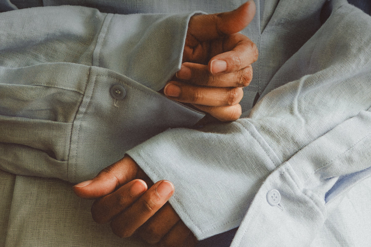 blue shirt cuffs