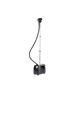 Black garment floor steamer on a white background
